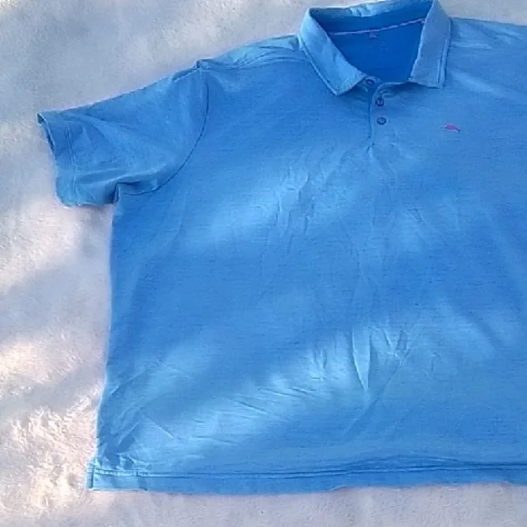 4XLT Tommy Bahama Light Blue Polo Shirt - Picture 5 of 12